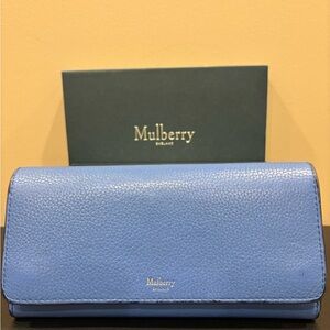 Mulberry England Blue Leather Continental Wallet 💙